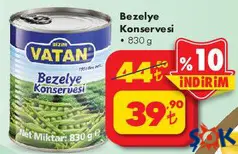 BİZM VATAN BEZELYE KONSERVESİ 830 G fiyat ve kampanya bilgisi
